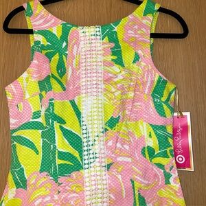 Lily Pulitzer Fan Dance Pink Flamingo Shift Dress size 4